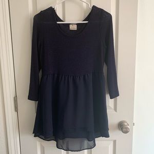 Urban Outfitters Navy blue chiffon sweater